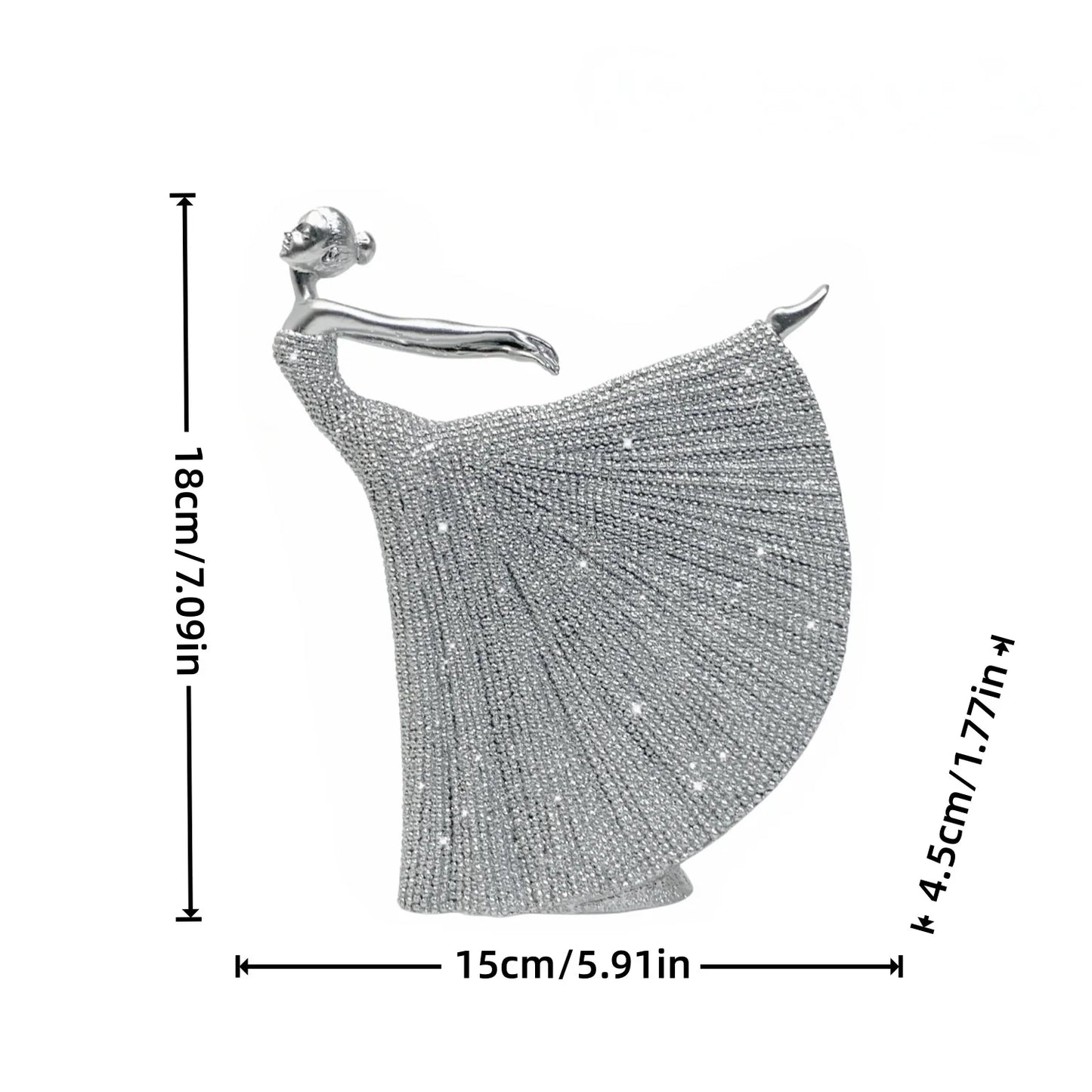 escultura de bailarina prata