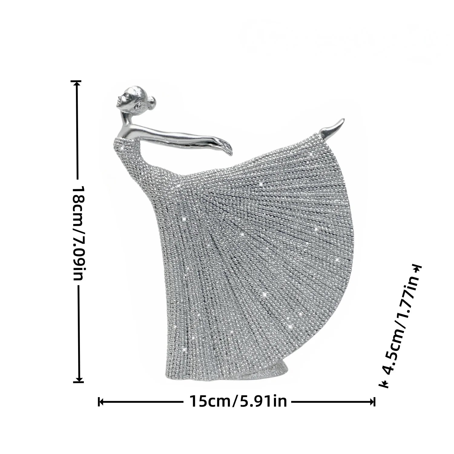 escultura de bailarina prata