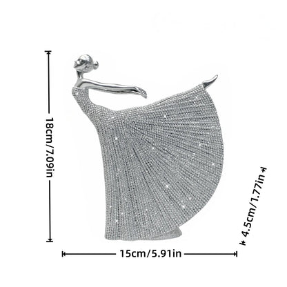 escultura de bailarina prata