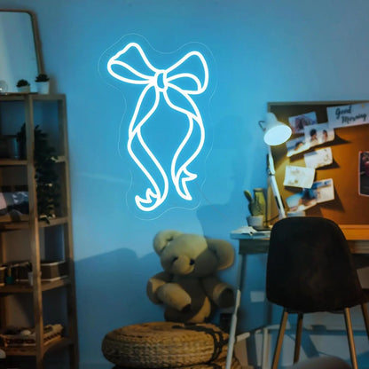 luminoso neon laço azul