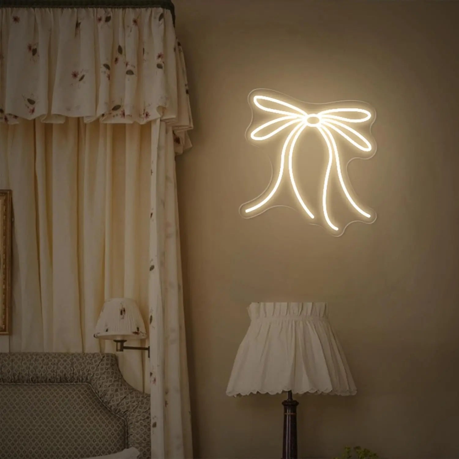 luminoso neon laço branco