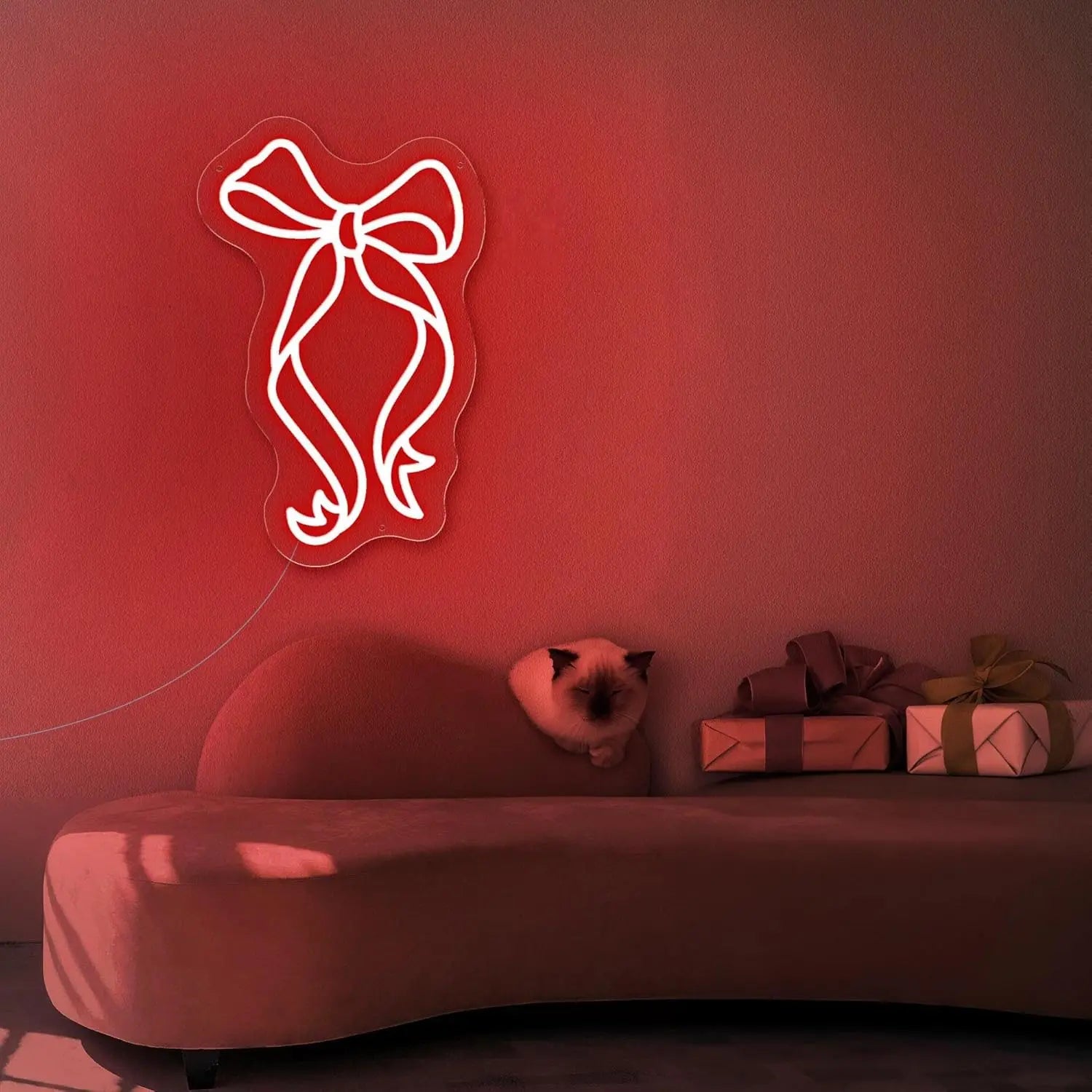 luminoso neon laço gravata borboleta1-vermelho