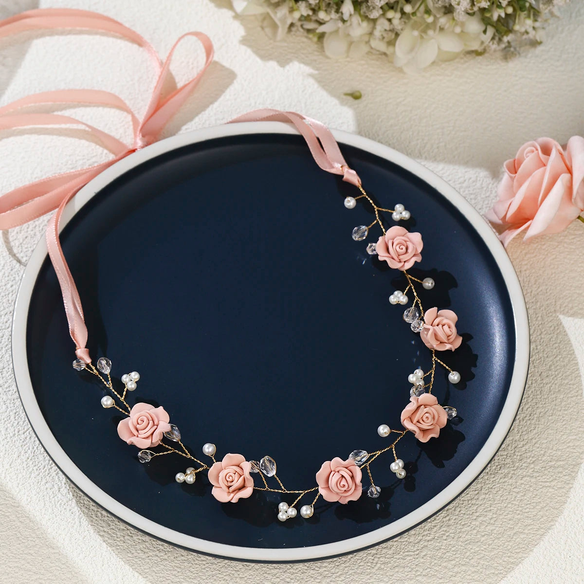 tiara floral artesanal