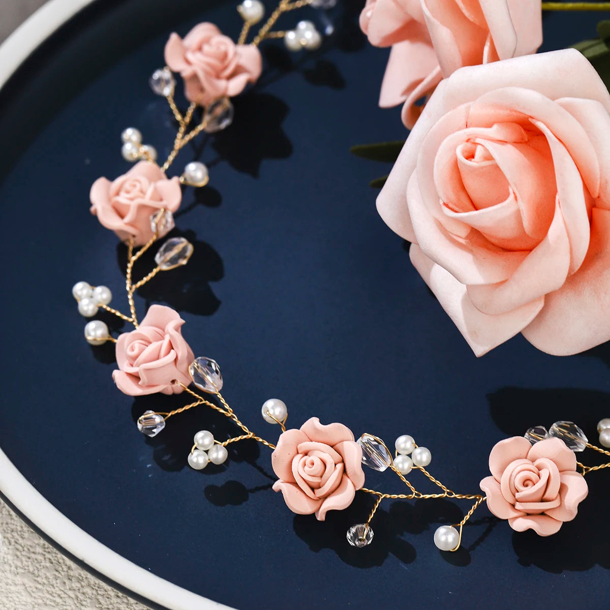 tiara floral artesanal